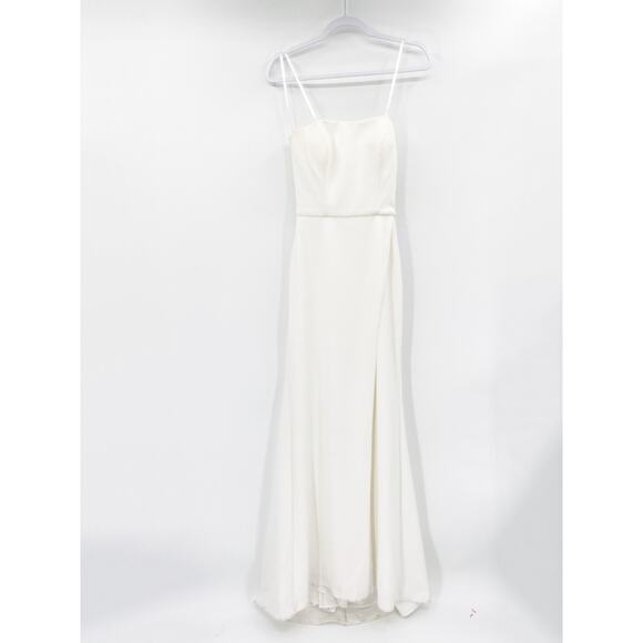 La Femme Simple Strapless Prom Dress With Double Strap Back Dresses White 6 - Picture 6 of 6